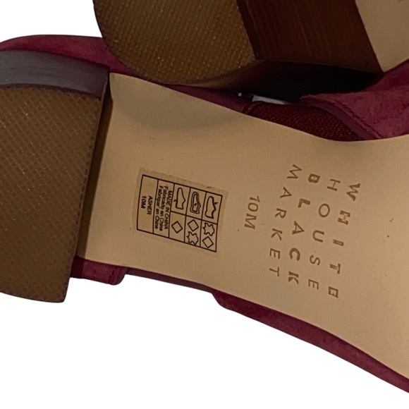 Womens Burgundy Suede Open-Toe Block Heels W/ Back Zipper - Size 10 - Picture 9 of 16